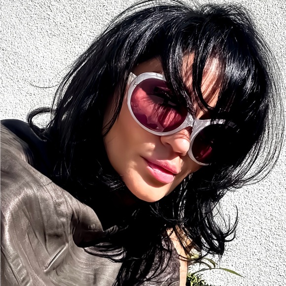 Vintage Campaign Christian Roth Sunglasses Pink Lens White Frames made in Japan main image 11